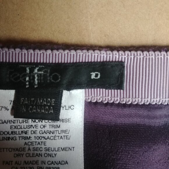 Teenflo made in Canada purple wool tweed skirt size 10 runs small - Picture 6 of 11